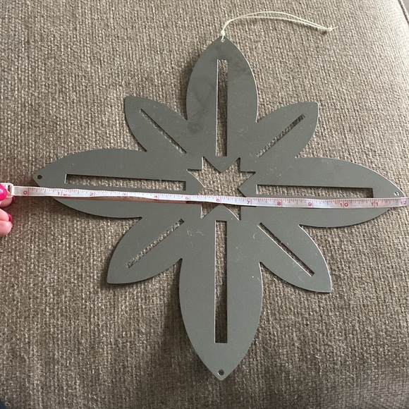 KENNETH WINGARD silver star snowflake mobile artwork wall hanging metal mirrored - Picture 4 of 4